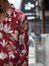 Large Floral Print Shirt - Deep Burgundy & Tan