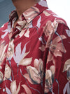 Large Floral Print Shirt - Deep Burgundy & Tan