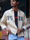 Men’s Beige Casual Printed Shirt