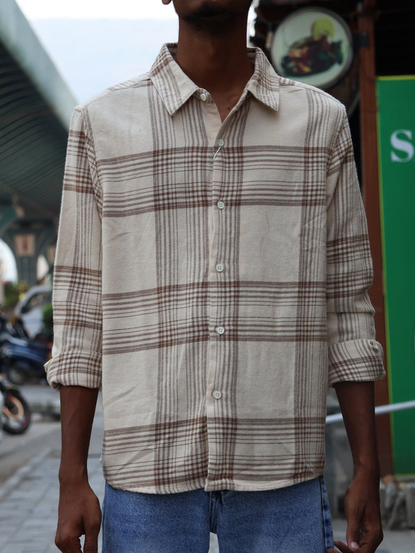 Premium Beige Plaid Shirt – Urban Classic