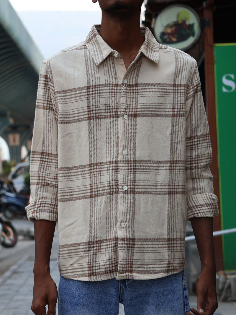 Premium Beige Plaid Shirt – Urban Classic