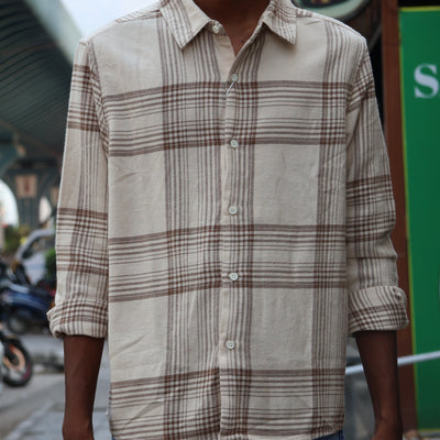 Premium Beige Plaid Shirt – Urban Classic