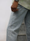 Retro Acid-Wash Relaxed Jeans – Light Blue