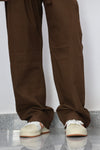 Earth-Tone Relaxed Fit LINEN  Trousers