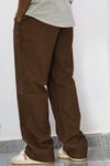Earth-Tone Relaxed Fit LINEN  Trousers