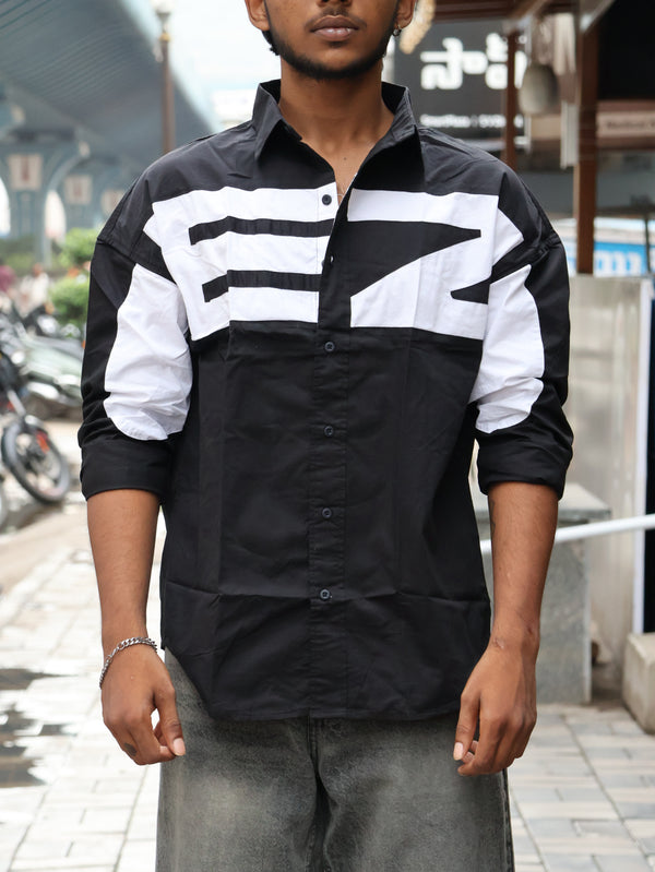 Monochrome Fragment Geometric Shirt