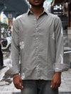 Stone Grey Floral Embroidered  Shirt