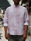 Lavender Script Pinstripe Shirt