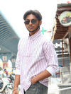Lavender Script Pinstripe Shirt