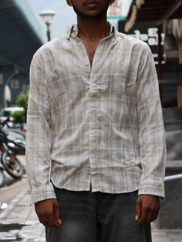 Desert Sand Topographical Linen-Style Shirt