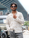 Desert Sand Topographical Linen-Style Shirt
