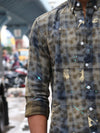 Olive Drift Splatter Plaid Shirt