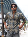 Olive Drift Splatter Plaid Shirt