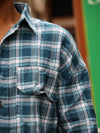 Cerulean Distressed Heavyweight Flannel