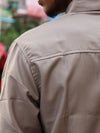 Taupe Botanical Verse Linen-Style Shirt