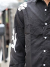 Midnight Bloom Embroidered Linen Shirt