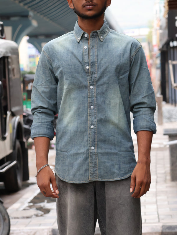 Sun-Faded Indigo Chambray Shirt