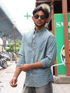 Sun-Faded Indigo Chambray Shirt