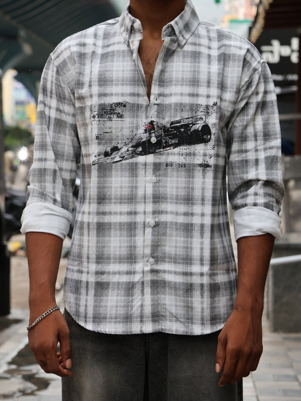"Monaco Grind" Graphic Flannel Shirt