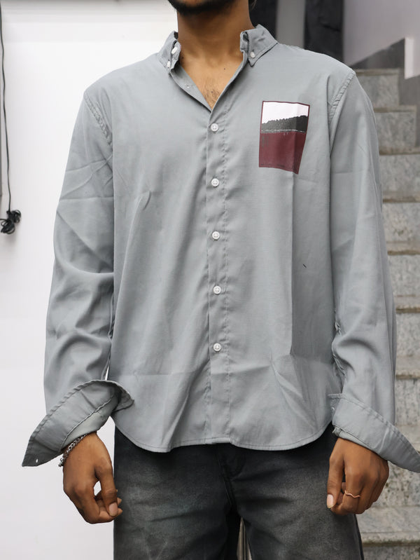 Landscape Patch Utility Shirt – Stone Grey