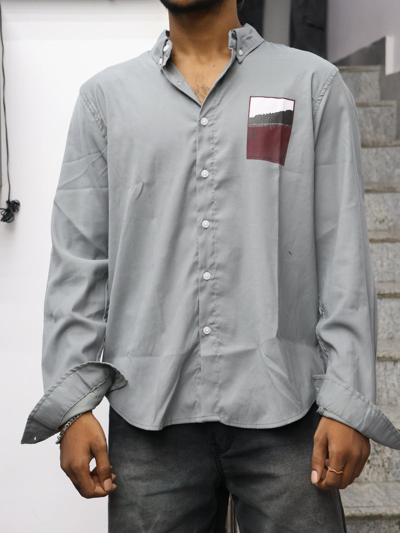Landscape Patch Utility Shirt – Stone Grey
