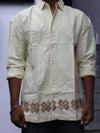 Geometric Border Embroidered Shirt – Cream