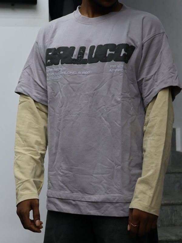Ballucci Core Series 2-in-1 Layered Tee – Sand & Lavender