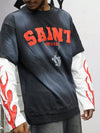 Saint Apparel Flame Layered Tee – Shadow Black