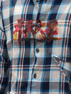 Distressed Graffiti Plaid Streetwear Shirt