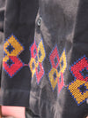 Geometric Embroidered Hem Streetwear Shirt