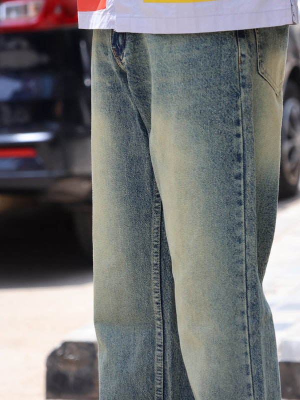 SKRIVOO Paneled Carpenter | Heavy Sand-Wash Indigo