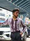 Urban Dusk Abstract Button-Down