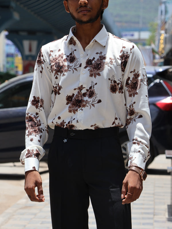 Sepia Bloom Long-Sleeve Shirt