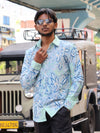 Mint Paisley Artisanal Button-Down