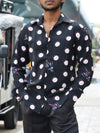 Noir Abstract Polka Dot Button-Down