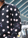 Noir Abstract Polka Dot Button-Down