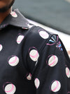 Noir Abstract Polka Dot Button-Down