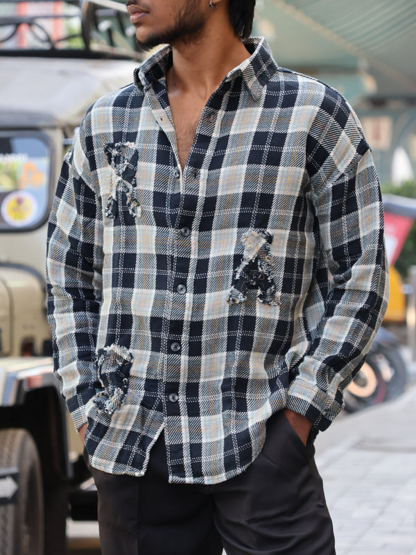 Midnight Prism Geometric Button-Down