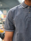 SKRIVOO Micro-Waffle Knit Polo – Charcoal Grey