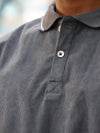 SKRIVOO Micro-Waffle Knit Polo – Charcoal Grey
