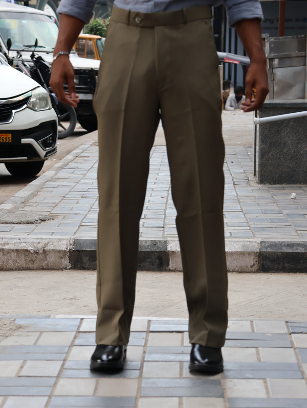 Classic Extended Waistband Trousers – Khaki / Khaki-Olive