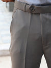 Classic Extended Waistband Trousers – Taupe Gray