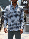 Abstract Floral Linen-Blend Shirt – Onyx Black