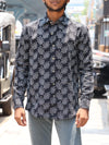 Abstract Floral Linen-Blend Shirt – NAPOLEON BLACK