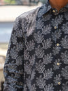 Abstract Floral Linen-Blend Shirt – NAPOLEON BLACK