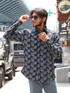 Abstract Floral Linen-Blend Shirt – NAPOLEON BLACK