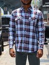 checked Linen-Blend Shirt – Steel Blue