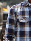 checked Linen-Blend Shirt – White & Crimson