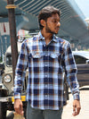 checked Linen-Blend Shirt – White & Crimson