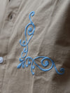Baroque Embroidered Khaki Linen-Blend Shirt